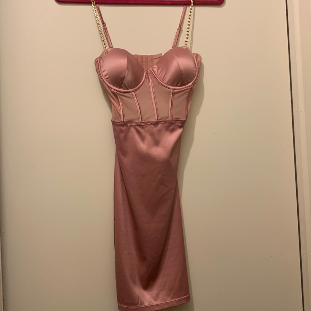 Women’s sexy mini skirt rose gold color